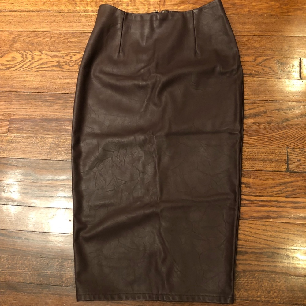 Faux leather skirt